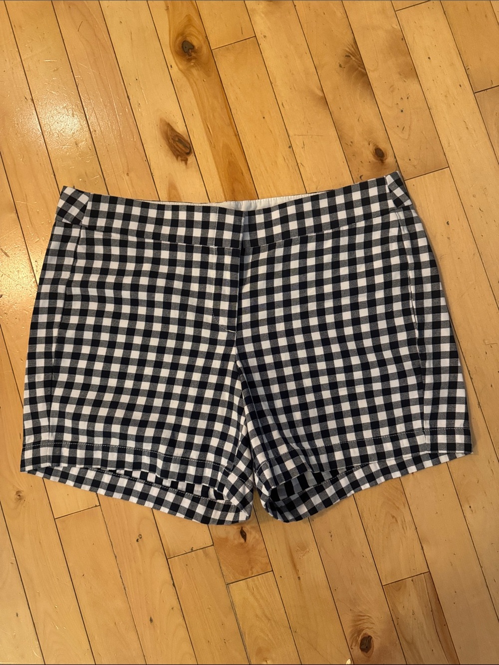 J. Crew Navy and White Gingham Shorts